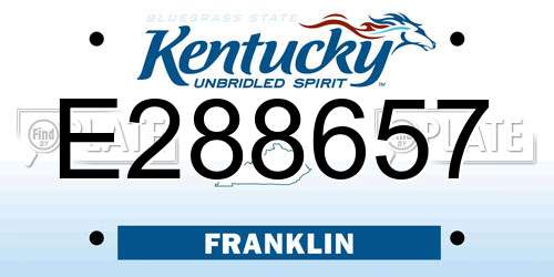E288657 Kentucky License Plate