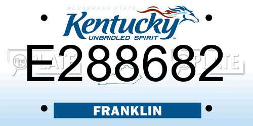 E288682 Kentucky License Plate