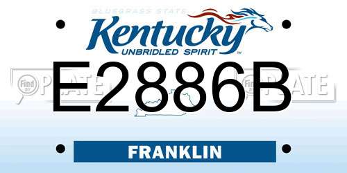 E2886B Kentucky License Plate