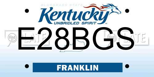 E28BGS Kentucky License Plate