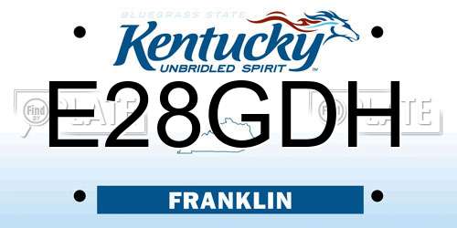 E28GDH Kentucky License Plate