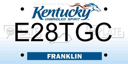 E28TGC Kentucky License Plate