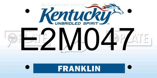 E2M047 Kentucky License Plate