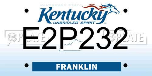 E2P232 Kentucky License Plate