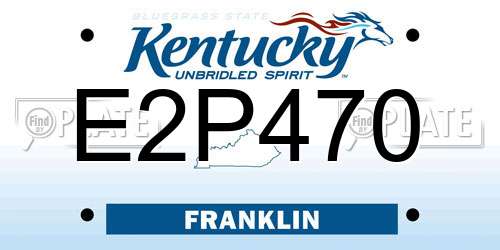 E2P470 Kentucky License Plate