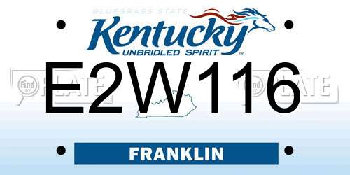E2W116 Kentucky License Plate