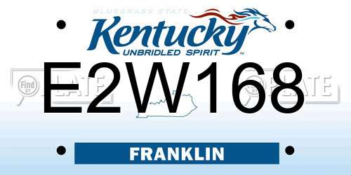 E2W168 Kentucky License Plate