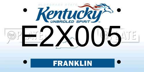 E2X005 Kentucky License Plate