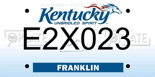 E2X023 Kentucky License Plate