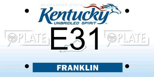 E31 Kentucky License Plate