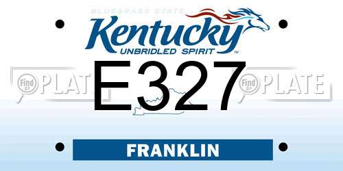 E327 Kentucky License Plate