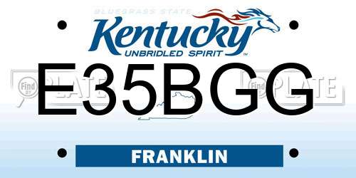 E35BGG Kentucky License Plate