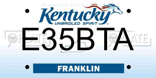 E35BTA Kentucky License Plate