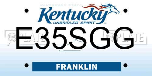 E35SGG Kentucky License Plate