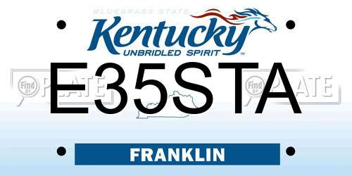 E35STA Kentucky License Plate