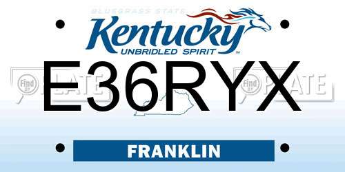 E36RYX Kentucky License Plate