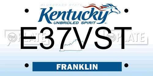 E37VST Kentucky License Plate