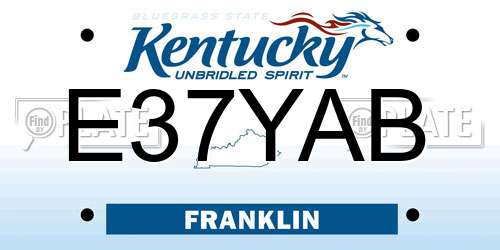 E37YAB Kentucky License Plate
