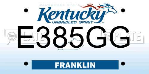 E385GG Kentucky License Plate