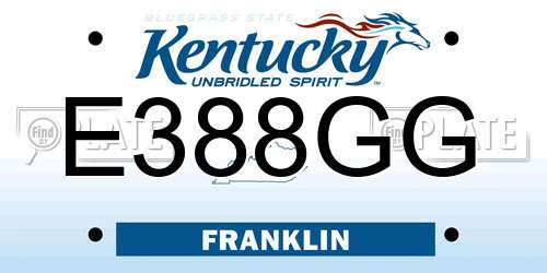 E388GG Kentucky License Plate