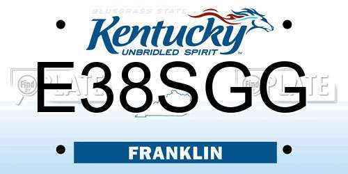 E38SGG Kentucky License Plate
