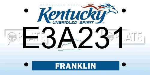 E3A231 Kentucky License Plate