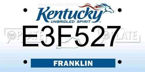 E3F527 Kentucky License Plate