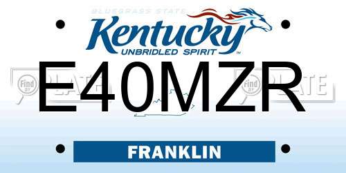 E40MZR Kentucky License Plate