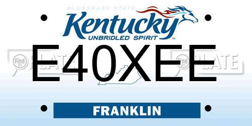 E40XEE Kentucky License Plate