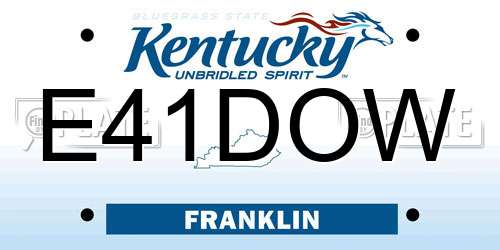 E41DOW Kentucky License Plate