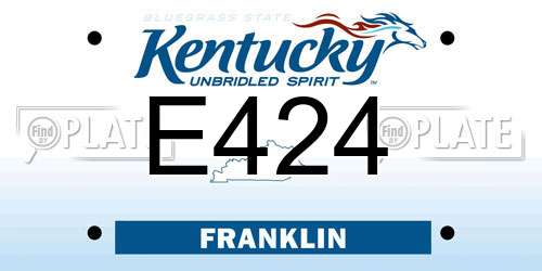 E424 Kentucky License Plate
