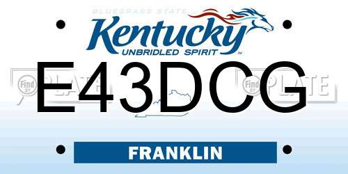 E43DCG Kentucky License Plate