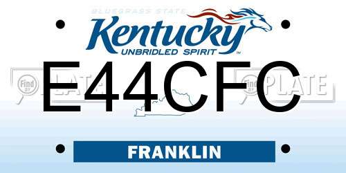 E44CFC Kentucky License Plate