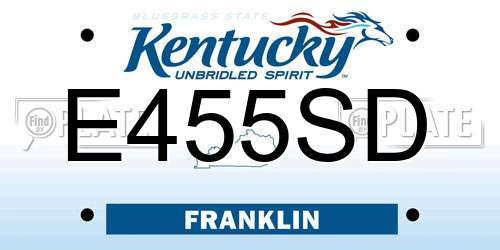 E455SD Kentucky License Plate
