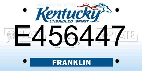 E456447 Kentucky License Plate