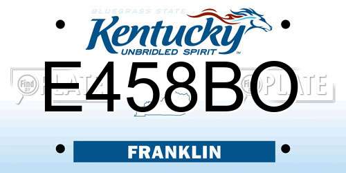 E458BO Kentucky License Plate