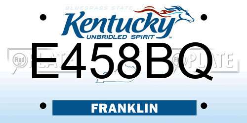 E458BQ Kentucky License Plate