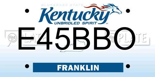 E45BBO Kentucky License Plate