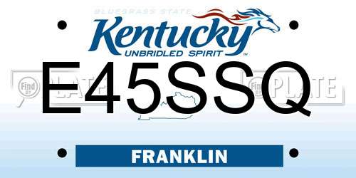 E45SSQ Kentucky License Plate