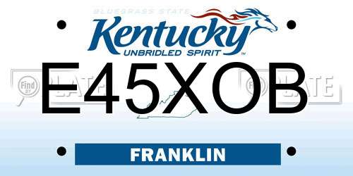 E45XOB Kentucky License Plate