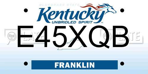 E45XQB Kentucky License Plate