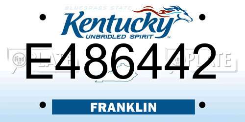 E486442 Kentucky License Plate