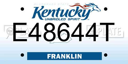 E48644T Kentucky License Plate