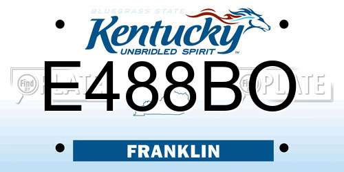 E488BO Kentucky License Plate
