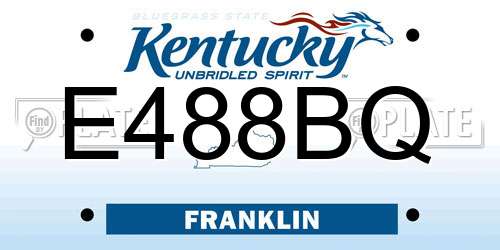 E488BQ Kentucky License Plate