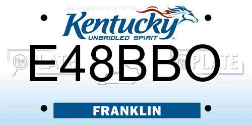 E48BBO Kentucky License Plate