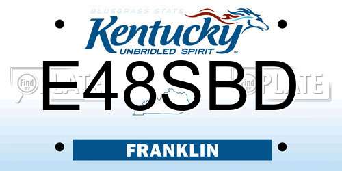 E48SBD Kentucky License Plate