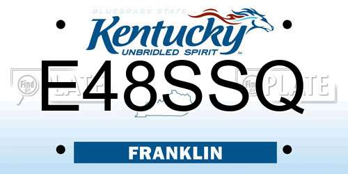 E48SSQ Kentucky License Plate