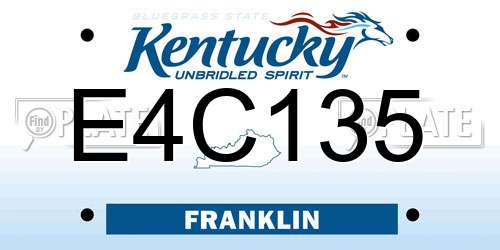 E4C135 Kentucky License Plate