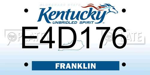 E4D176 Kentucky License Plate